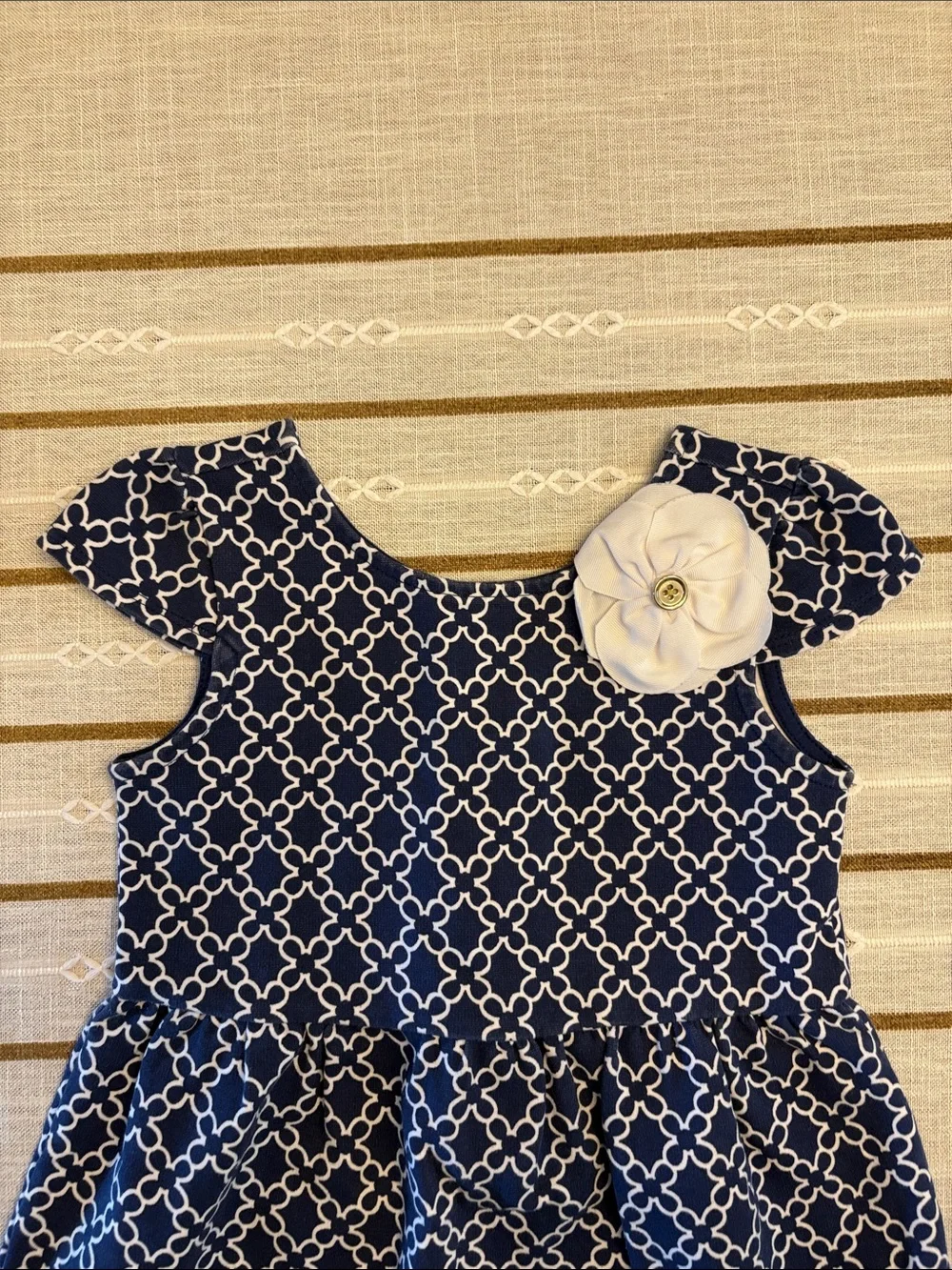 Janie and Jack Navy Dress with White Flower